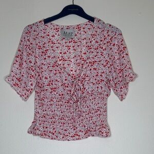 Women's Floral Print Blouse - Red